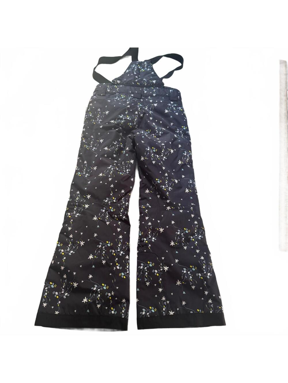Reima Kids Terrie Reimatec Snow Ski Pants Bibs Floral Print Black Size 134 EUC - Picture 3 of 9